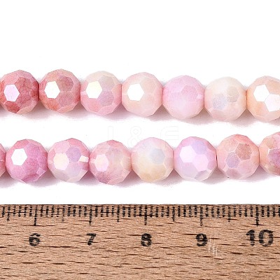 Anti-Tarnish Electroplate Glass Beads Strands EGLA-ZX010-8mm-04-1