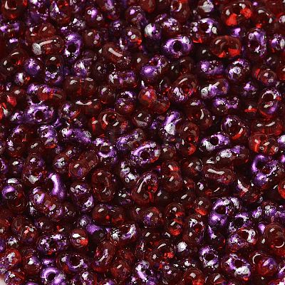 Spray Painted Glass Seed Beads SEED-F005-06A-03-1