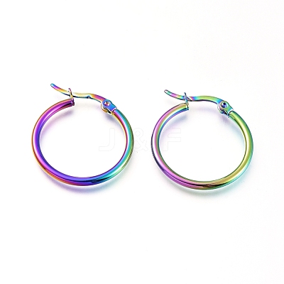 201 Stainless Steel Hoop Earrings EJEW-A052-20J-M-1