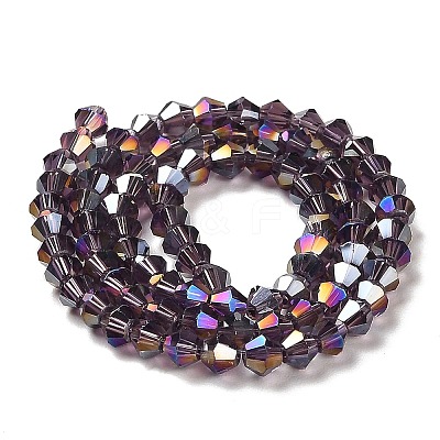 Transparent Electroplate Glass Beads Strands EGLA-A039-T3mm-B04-1