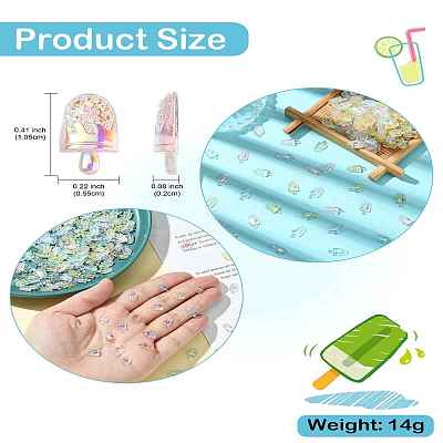 200Pcs Ice Cream Resin Cabochons MRMJ-CJ0001-20-1