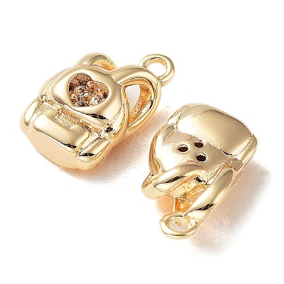 Rack Plating Brass Micro Pave Cubic Zirconia Pendants KK-K333-83G-1