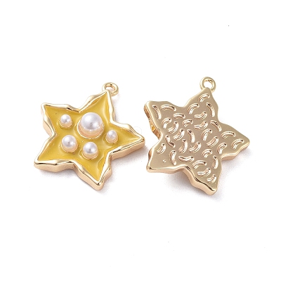 Brass Enamel Pendants KK-I661-03G-C-1