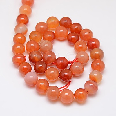 Natural Carnelian Beads Strands G-N0006-10mm-17-1