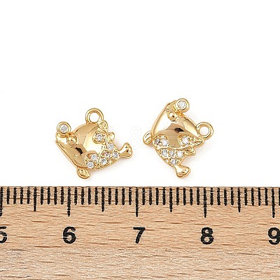 Ocean Theme Brass Micro Pave Cubic Zirconia Charms KK-F902-08H-G-1