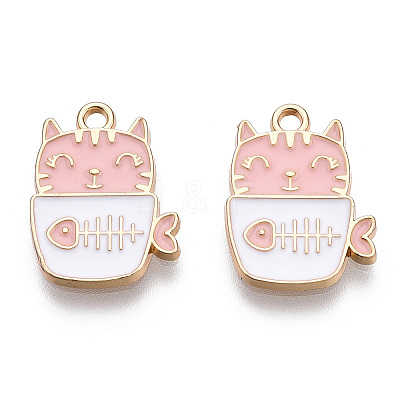 Golden Plated Alloy Enamel Pendants ENAM-T009-90B-RS-1