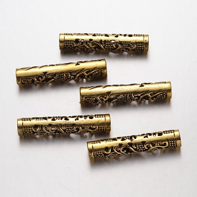 Hollow Alloy Tube Beads PALLOY-K192-58AG-1