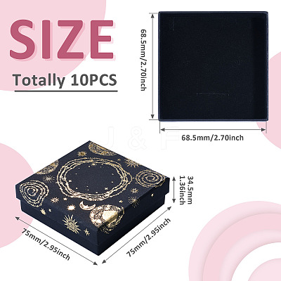 10Pcs Sun Moon Star Printed Cardboard Gift Boxes CBOX-TA0001-21A-1