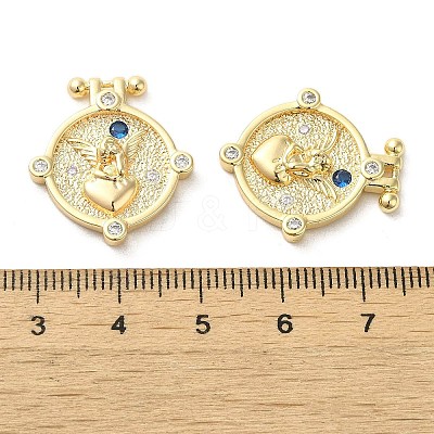 Brass Micro Pave Clear Cubic Zirconia Pendants KK-G481-07G-1