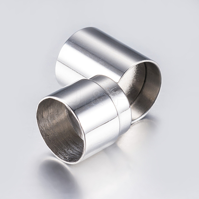 Tarnish Resistant 304 Stainless Steel Magnetic Clasps with Glue-in Ends STAS-F132-55P-10mm-1