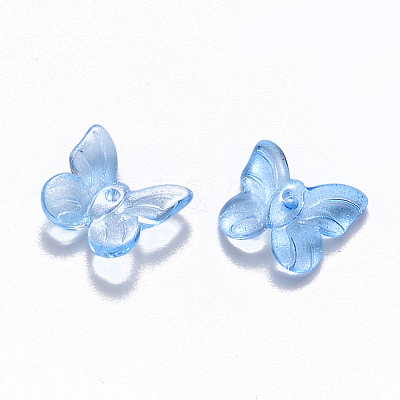 Transparent Spray Painted Glass Charms GLAA-T016-21A-1