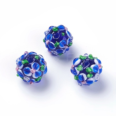 Handmade Bumpy Lampwork Beads LAMP-E021-07I-1