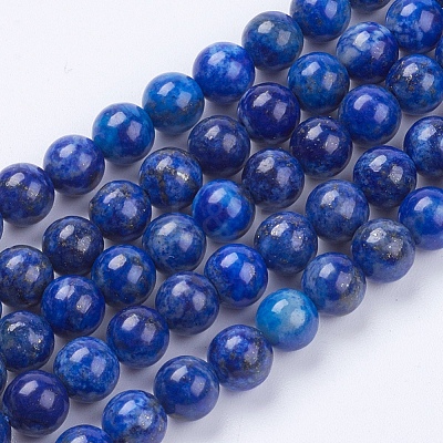 Natural Lapis Lazuli(Filled Color Glue) Beads Strands G-K269-01-6mm-1