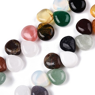 Natural & Synthetic Mixed Gemstone Beads Strands G-T138-120-1