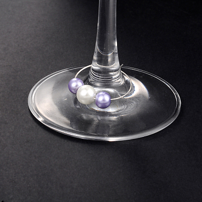 Glass Pearl Beads Wine Glass Charms AJEW-JO00036-1