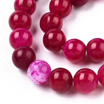 Dyed Natural Agate Beads Strands G-T109-8mm-05-1
