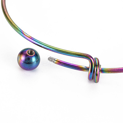 Adjustable Ion Plating(IP) 304 Stainless Steel Expandable Bangle Making STAS-S119-011-1