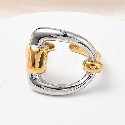 304 Stainless Steel Cuff Open Rings for Women RJEW-B158-02GP-03-1