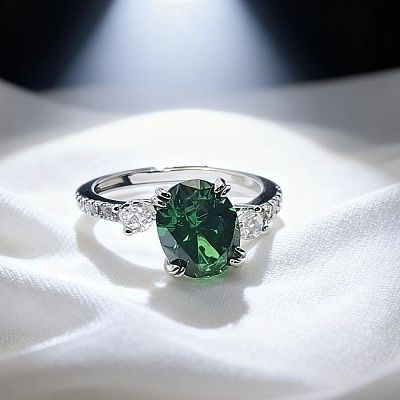Brass Micro Pave Cubic Zirconia Finger Rings FS-WG962D3-07-1