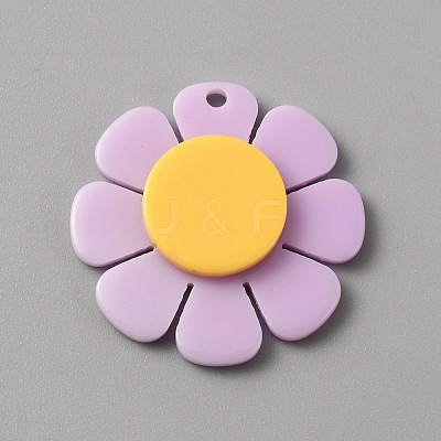 Opaque Resin Pendants RESI-WH0029-46B-03-1