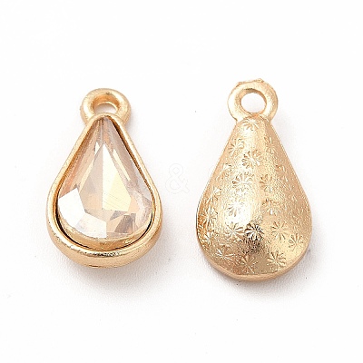 Faceted Glass Rhinestone Pendants FIND-G049-01G-04-1