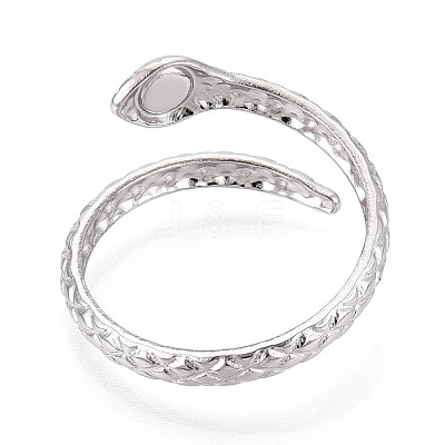 304 Stainless Steel Cuff Rings Components STAS-N113-06P-1