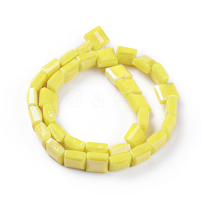 Electroplate Opaque Solid Color Glass Beads Strands EGLA-M020-06-1
