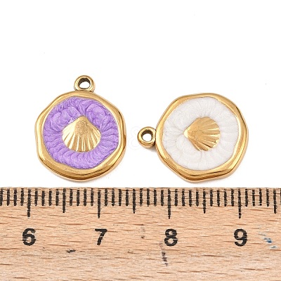 304 Stainless Steel Enamel Pendants STAS-P425-01G-05-1