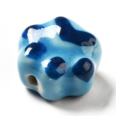 Handmade Printed Porcelain Beads X1-PORC-F005-02A-1