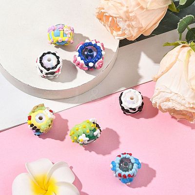 7Pcs 7 Styles Opaque Acrylic Beads ACRC-FS0001-04-1