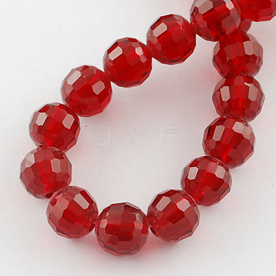 Transparent Glass Bead Strands GLAA-R095-8mm-22-1