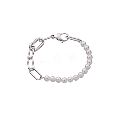 304 Stainless Steel Cable Chain Bracelets STAS-OY015-99P-1