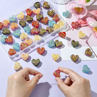 50Pcs Plating Opaque Acrylic Beads MACR-CJ0001-89-1