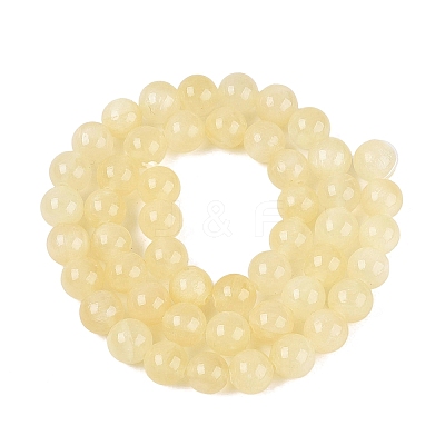 Natural Golden Silk Jade Beads Strands G-N369-01A-01-1