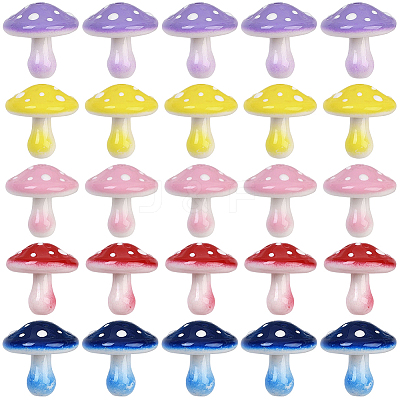 25Pcs 5 Colors Opaque Acrylic Beads MACR-PA0001-60-1
