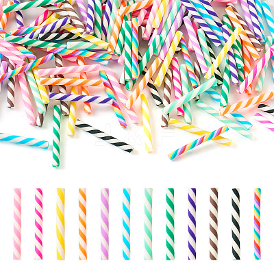 120Pcs 12 Colors Two Tone Handmade Polymer Clay Simulation Chocolate Stick CLAY-TA0001-43-1