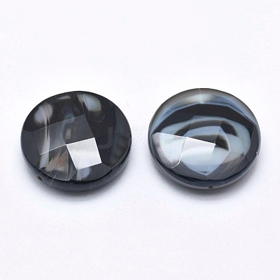 Natural Black Agate Beads G-P384-L-1