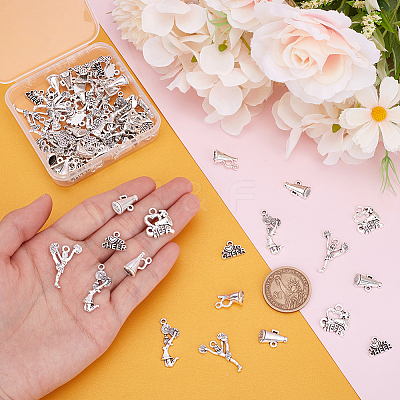 72Pcs 6 Style Cheerleading Series Alloy Pendants FIND-UN0006-94-1