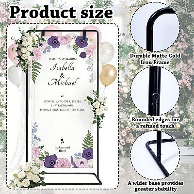 Adjustable Height Iron Wedding Sign Holder AJEW-WH0410-51EB-1