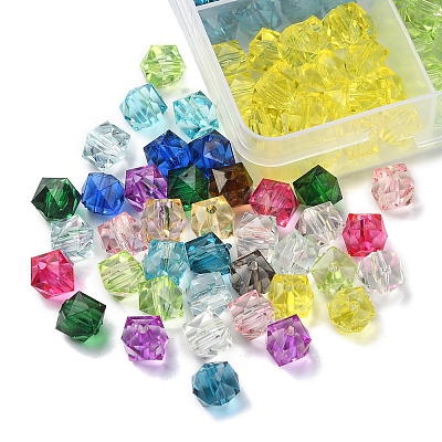 375Pcs 15 Colors Transparent Acrylic Beads TACR-FS0001-41-1
