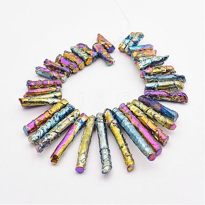 Electroplate Natural Dragon Bone Stone Beads Strands G-P296-N01-1