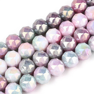 Anti-Tarnish Electroplate Glass Beads Strands GLAA-N010-10mm-09-1