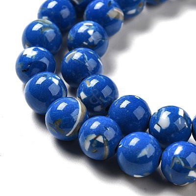 Synthetic Turquoise and Sea Shell Assembled Beads Strands G-D482-01A-03-1