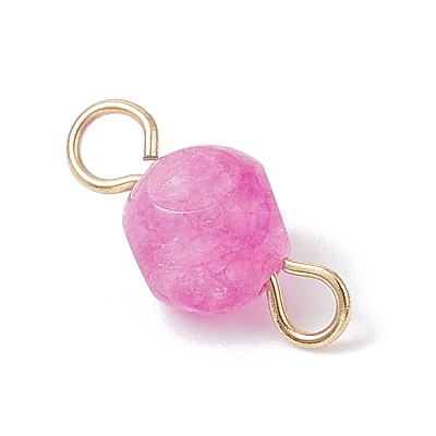 Natural Colorful Tourmaline Dice Connector Charms PALLOY-JF04323-02-1