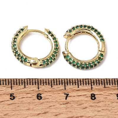 Brass Micro Pave Cubic Zirconia Hoop Earrings KK-CBA8324-24G-01-1