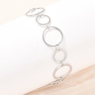304 Stainless Steel Link Chain Bracelets for Women BJEW-P373-03B-P-1