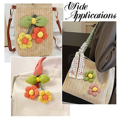 6Pcs 6 Styles Flower Cotton Brooches JEWB-CJ0001-72-1