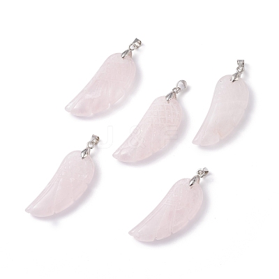 Natural Rose Quartz Pendants G-I314-01P-03-1