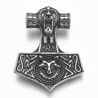 304 Stainless Steel Pendants STAS-O101-39AS-1