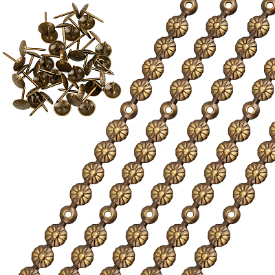 5Bags Flower Iron Decoration Strip FIND-GF0008-41A-AB-1